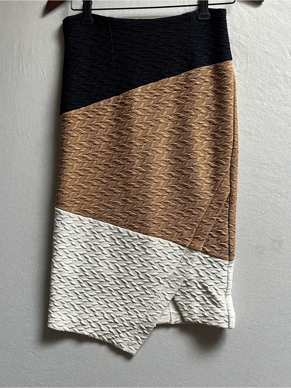 Anthropologie HD In Paris Colorblock Textured Knit Skirt 0